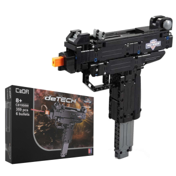 Zestaw 359 Klocków Konstrukcyjnych CaDA Karabin Micro UZI dla dzieci 8+ Funkcja strzelania + 6 Pocisków